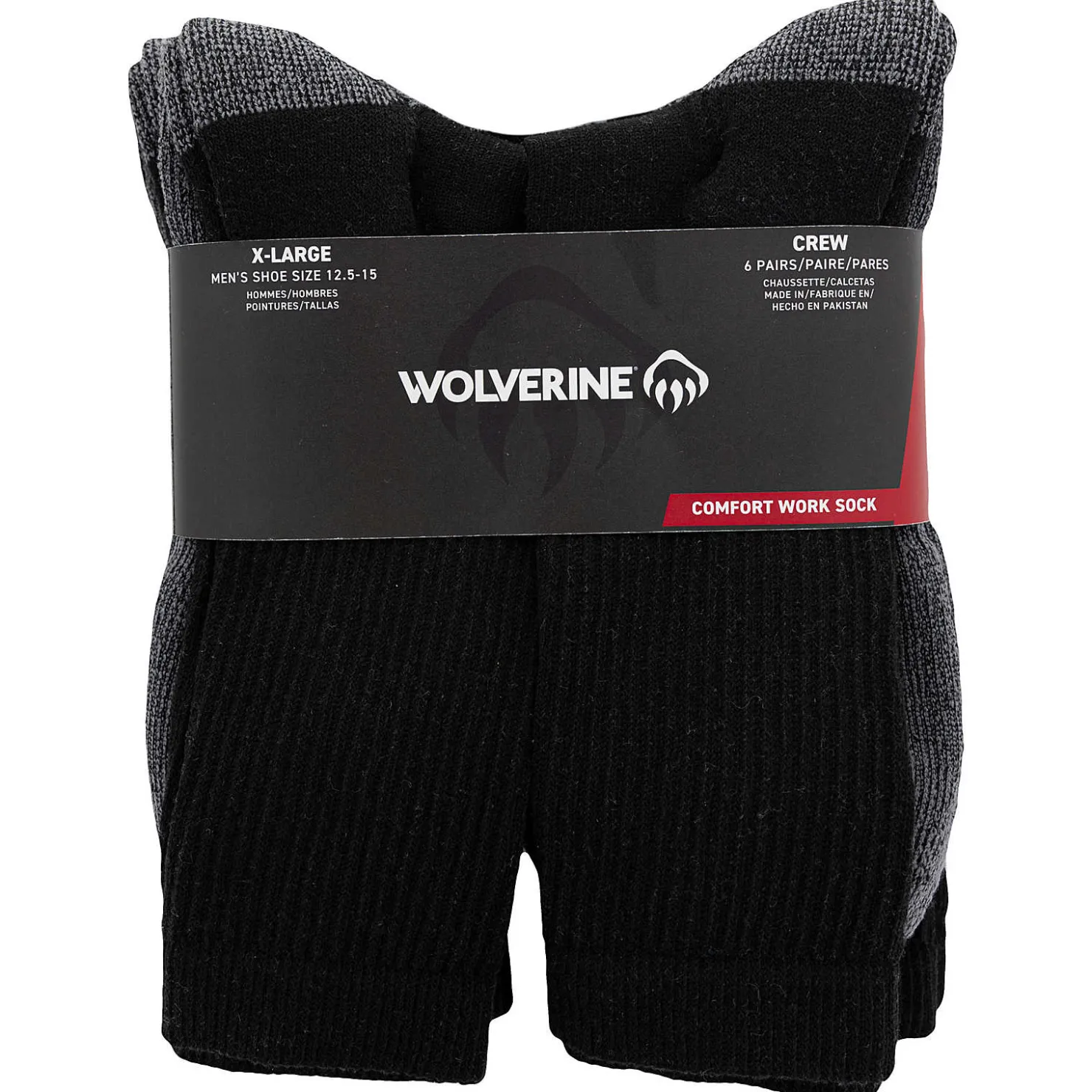 Hot 6-PK Cotton Comfort Steel-Toe Crew Sock Socks|Socks