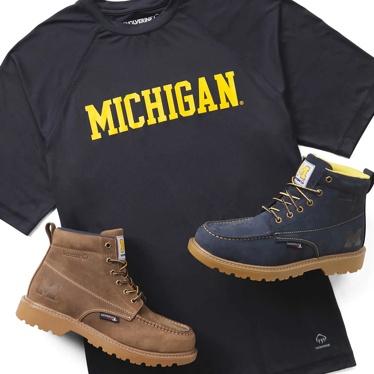Clearance X Valiant University Of Michigan Sun-Stop Eco Short Sleeve Tee T-Shirts|Work Shirts