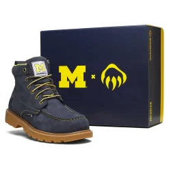 New X Valiant University Of Michigan Floorhand Moc Toe Work Boot Waterproof|Soft Toe